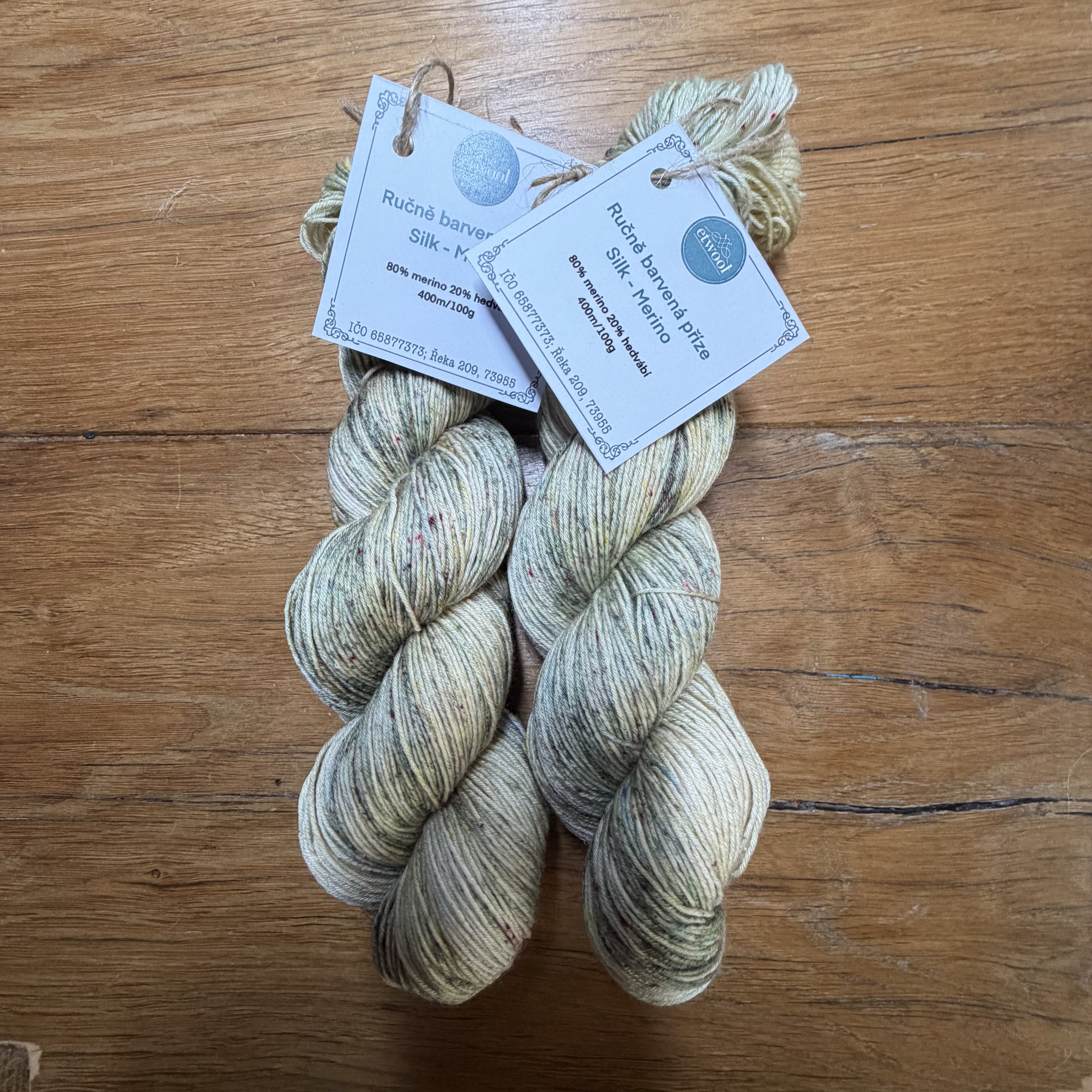 Ručně barevná příze Merino Silk