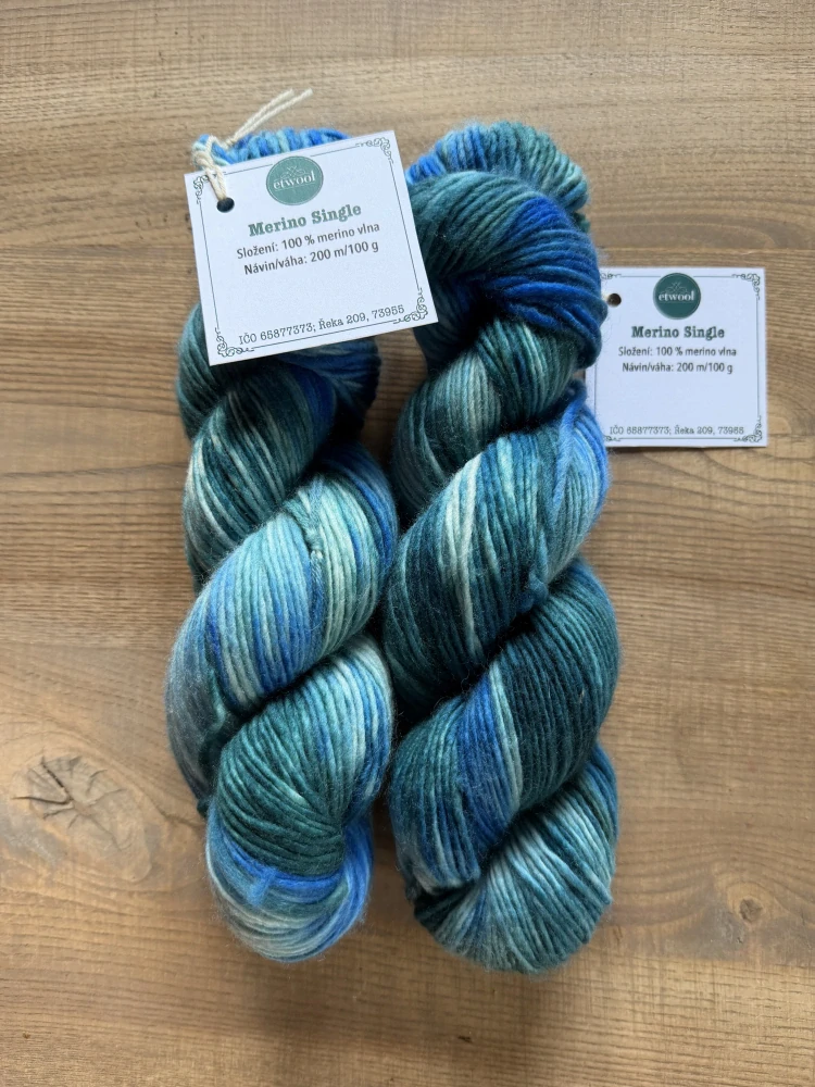 Ručně barevná příze - Merino Single