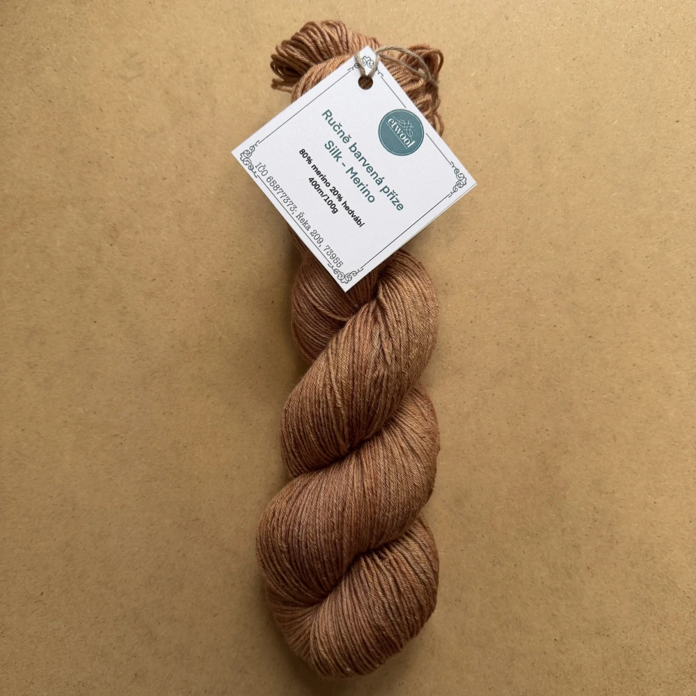 Ručně barevná příze Merino Silk