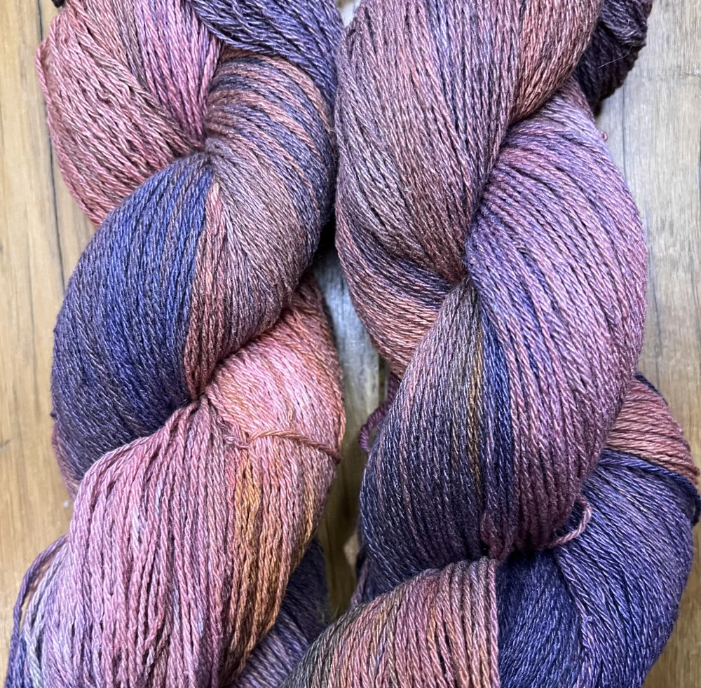 Ručně barevná příze Bourette Silk