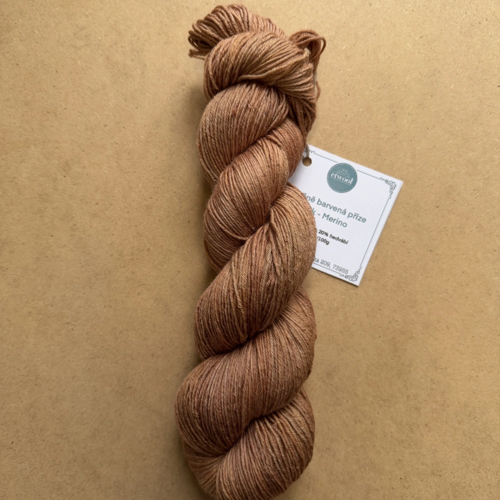 Ručně barevná příze Merino Silk